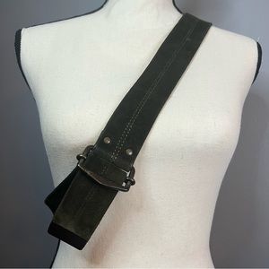 Army Green leather adjustable belt
